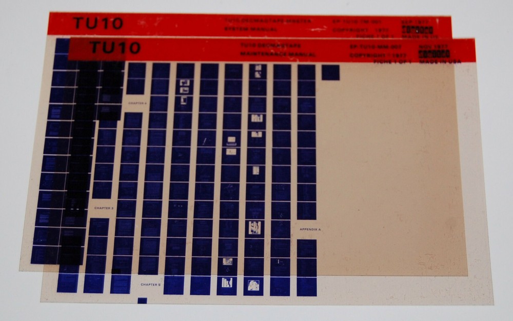 DEC TU10 DecMagTape Master System & Maintenance Manuals (2), Microfiche (2)