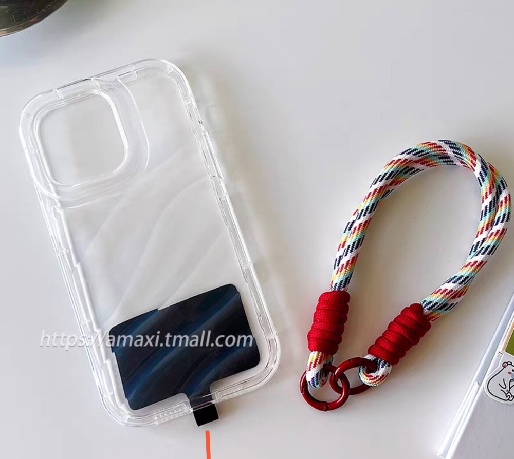 rainbow and red phone strap