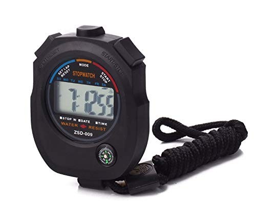 Pgzsy 2 Pack Multi-Function Electronic Digital Sport Stopwatch Timer, Black