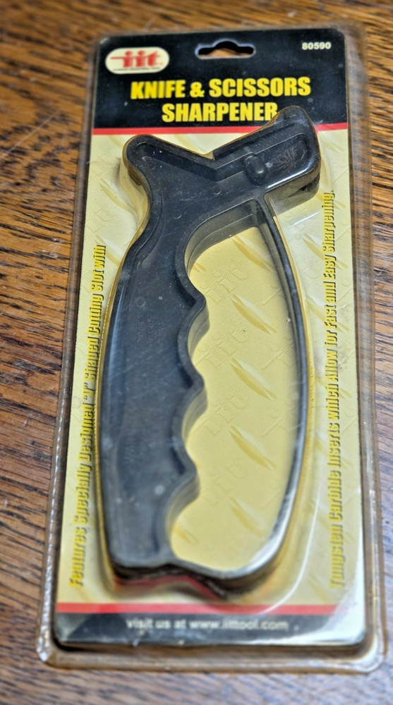 iit Knife & Scissors Sharpener Tungsten Carbide Handheld 80590