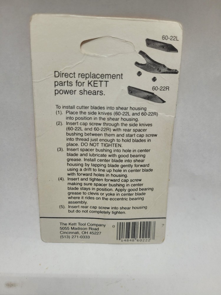 Kett 60-22R Double Cut Shear Side Knife Right