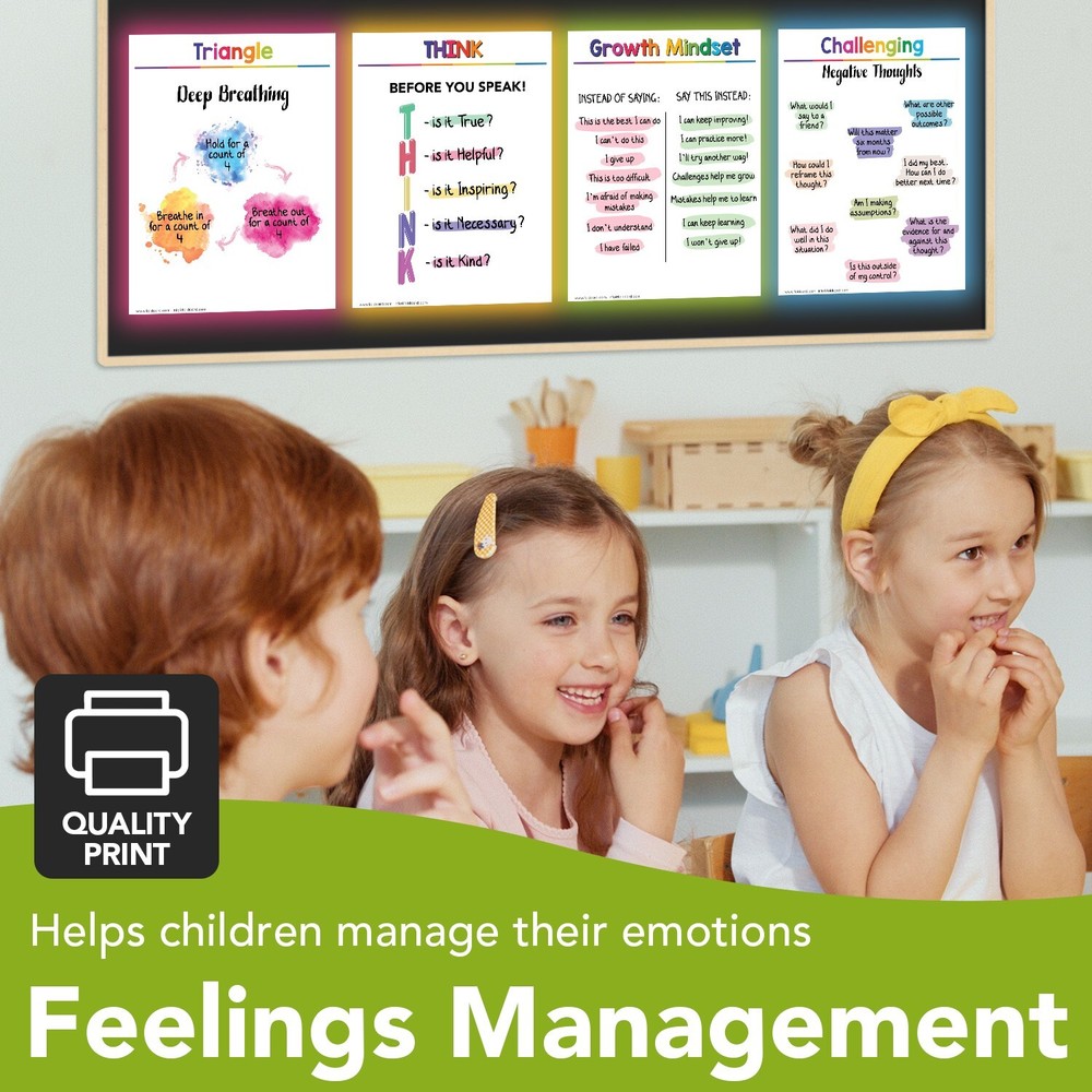 Calming Corner Educational Poster Learning Chart Bundle for Classroom – 8.5 x 11