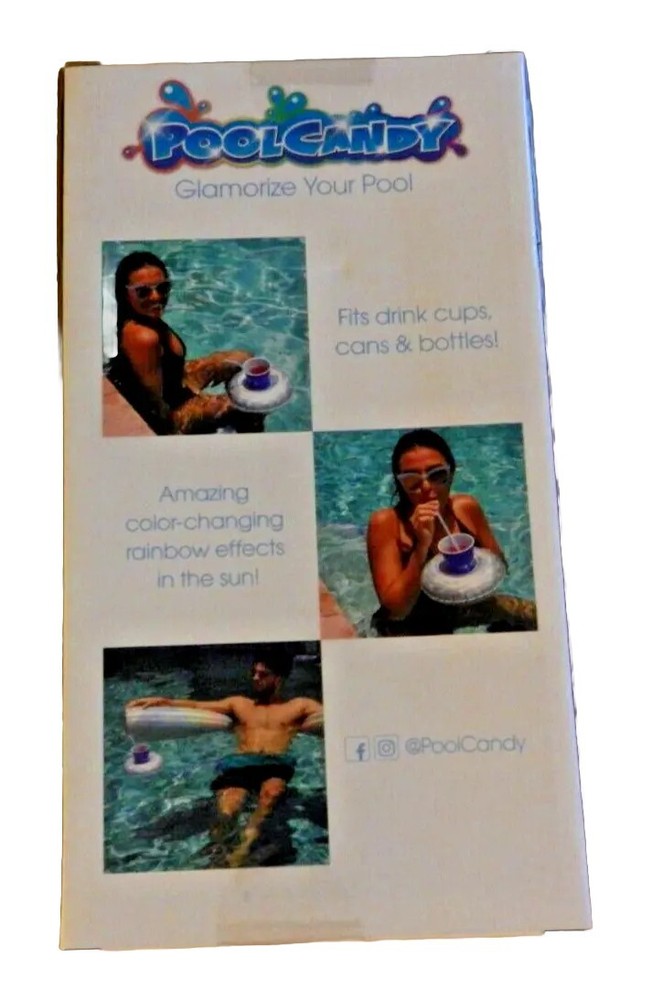 Pool Candy 2 pack Inflatable Drink Holder Floats Holographic