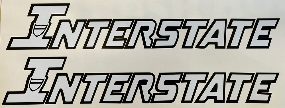 Interstate Trailer Decal Sticker Kit 24”  (Set of 2) Flatbed Replacement Decals
