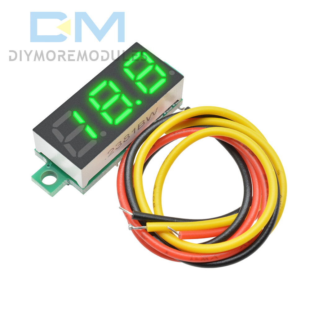 3-Wire 0.28" LED DC 0-100V Voltmeter Digital Display Voltage VOLT METER 12V 24V