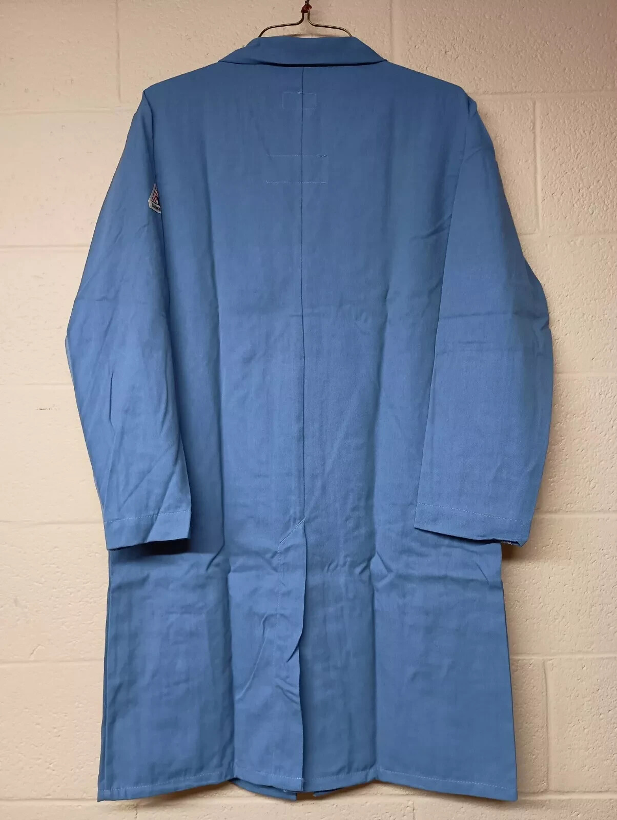 Bulwark FR Concealed Snap-Front Lab Coat Flame Resistant Blue NEW
