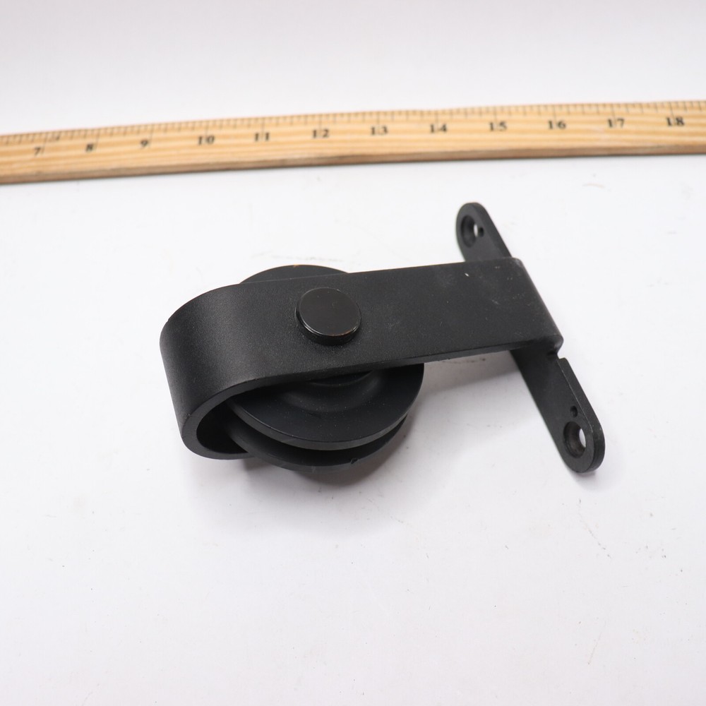 Rustic Non-Bypass Sliding Barn Door Hardware Kit Black - GLIDE ROLLER ONLY