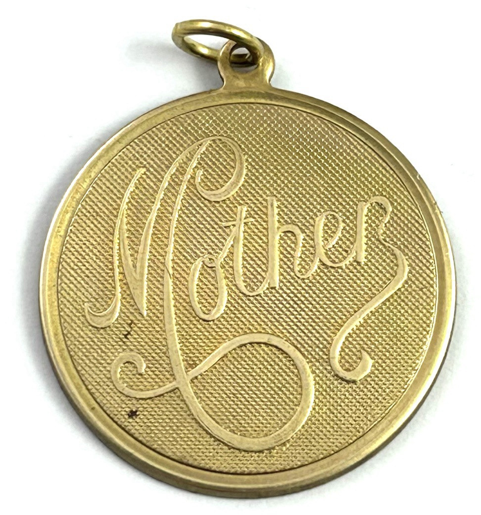 Vintage Charm MOTHER Necklace Pendant Brass Tarnish Vintage Jewelry Gift For Mom