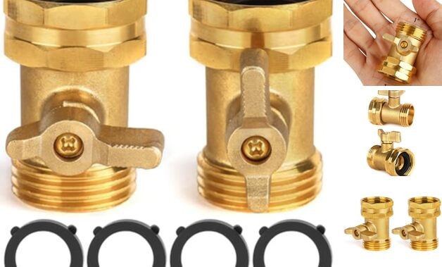 Garden Hose Shut Off Valve - Extended Handle - 3/4" Heavy Duty Solid 2 Pack