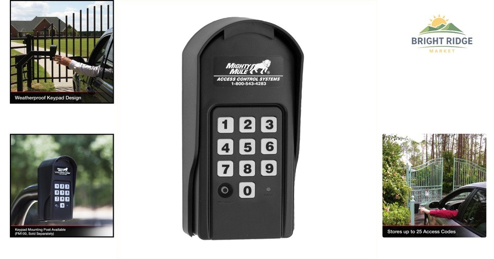 Keypad with 25 Programmable Codes, Wireless Connectivity for Easy Installation