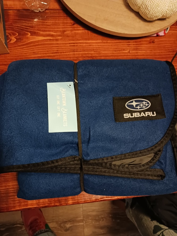 Subaru Beantown Blankets Blue Subaru Logo