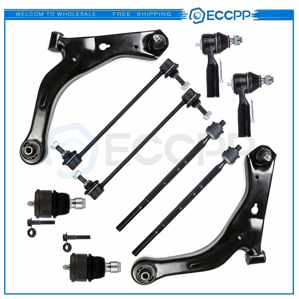 For 01-04 Ford Escape 10pieces Front Lower Control Arms Ball Joints Tie Rods Kit