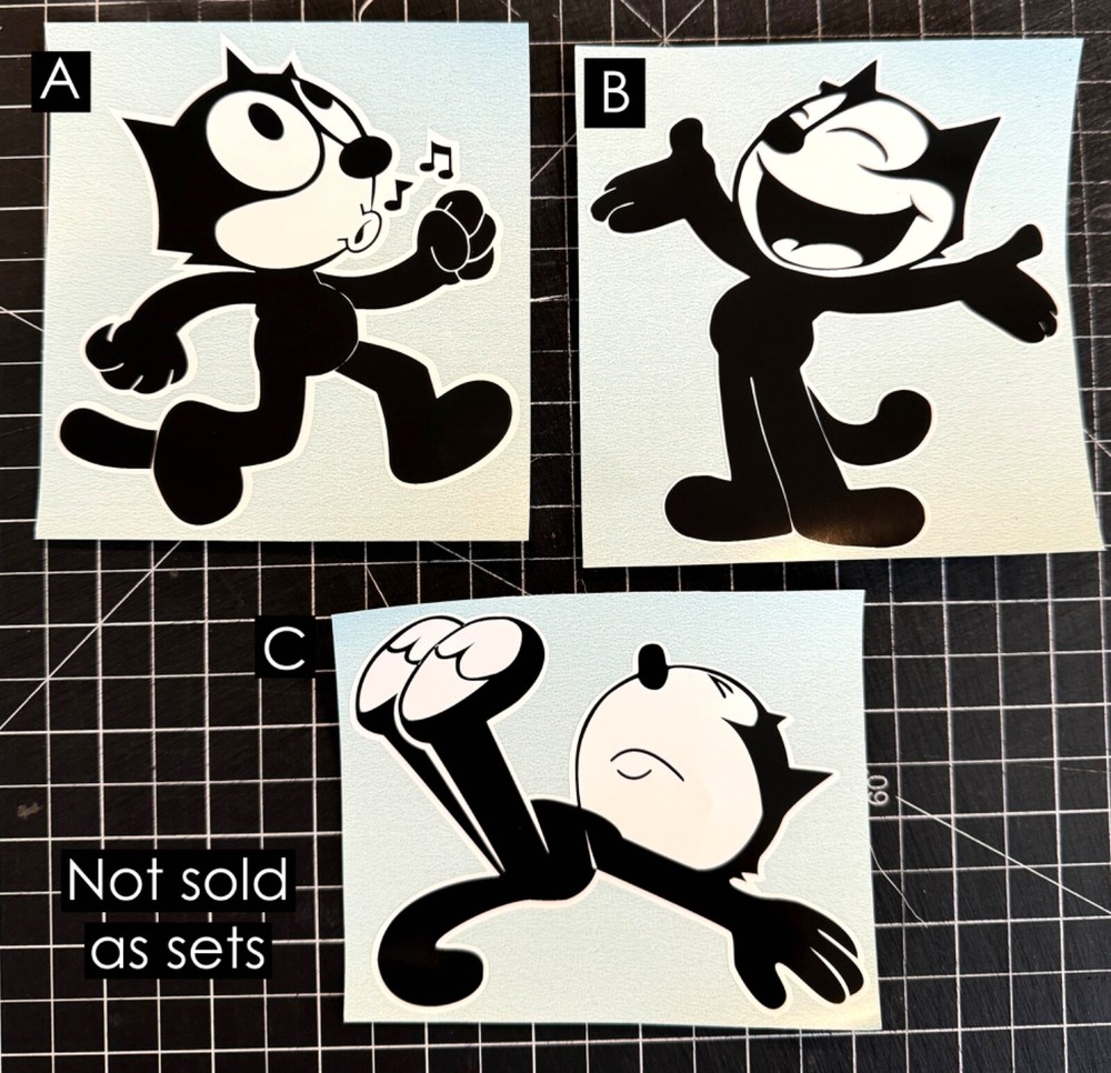 Felix The Cat: Black & White Decals  (Not sold as set)