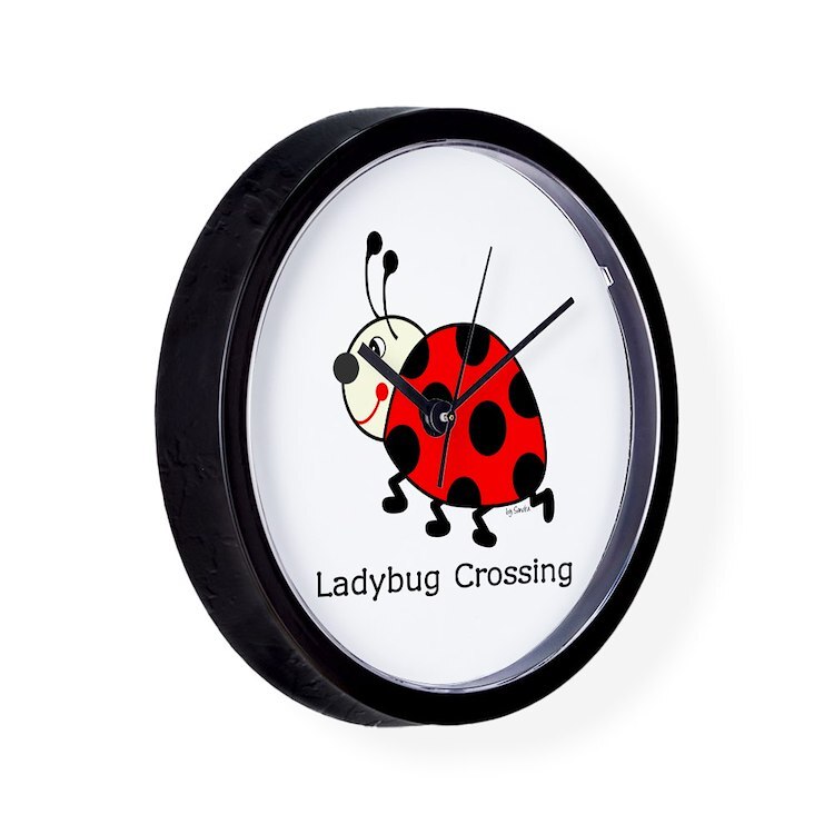 CafePress Ladybug Crossing 10" Wall Clock (135676360)