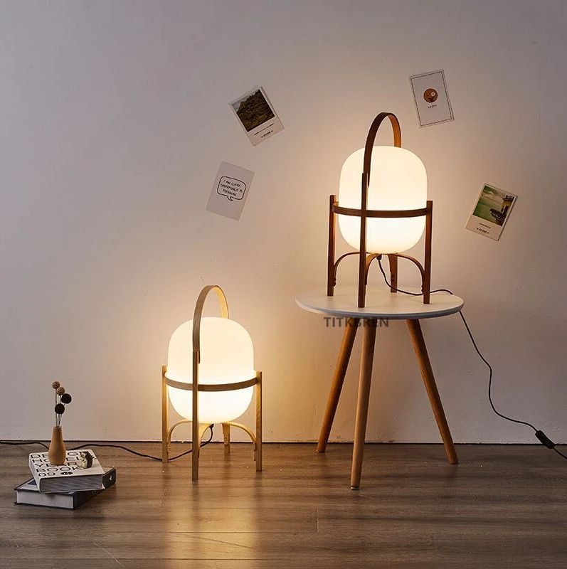 Japan Style Wood Basket Lamp