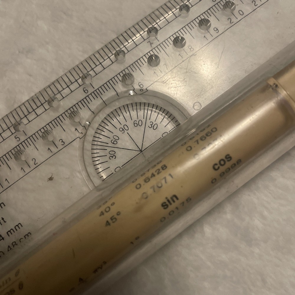Vintage Drafting Roll O Ruler Drawing Parallel Rolling Ruler Metric to Inch
