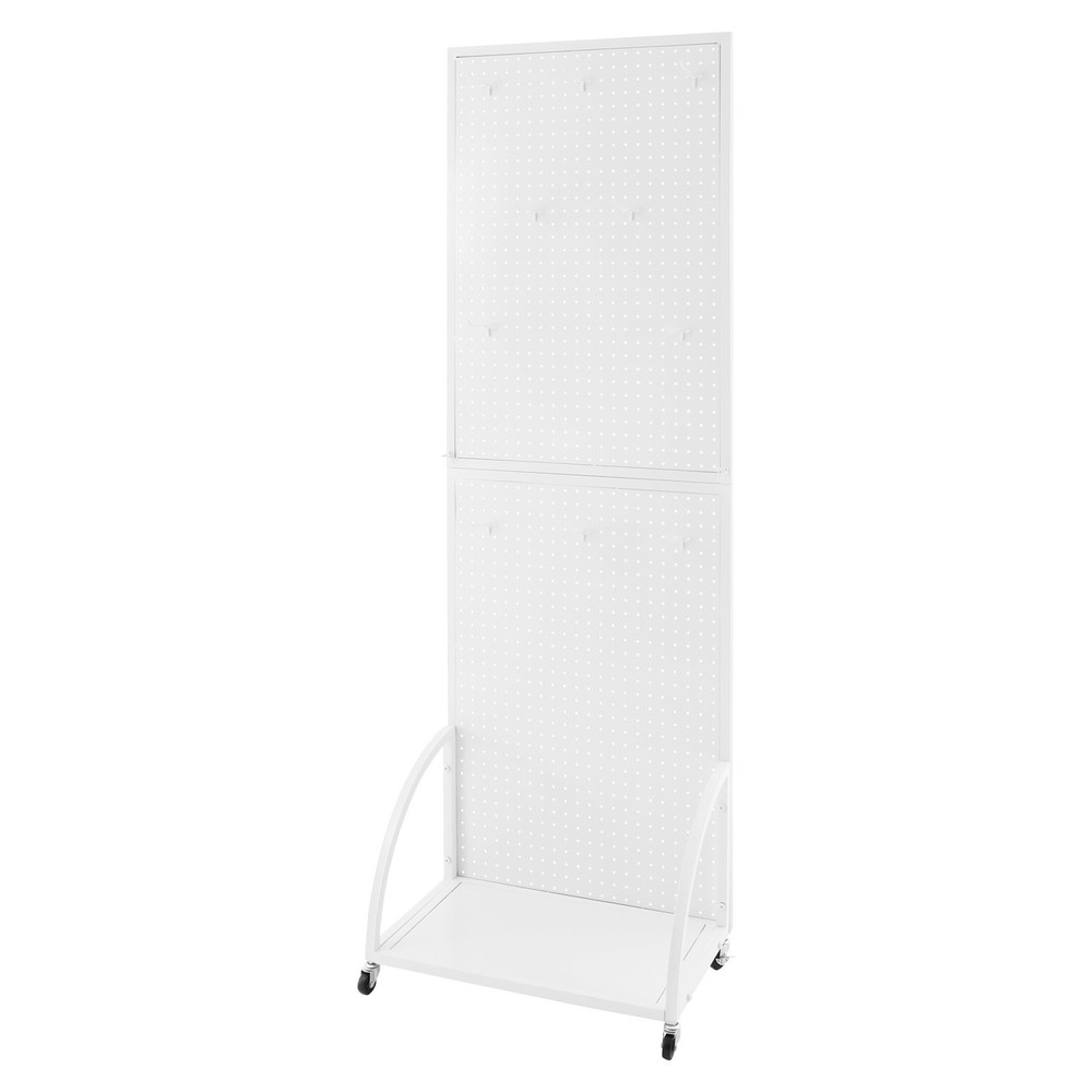 Durable Mobile Pegboard Display Stand with Wheels for Retail & Tools