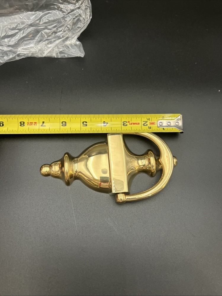 Polished Solid Brass Door Knocker 63/4 In (New)￼ with Fasteners