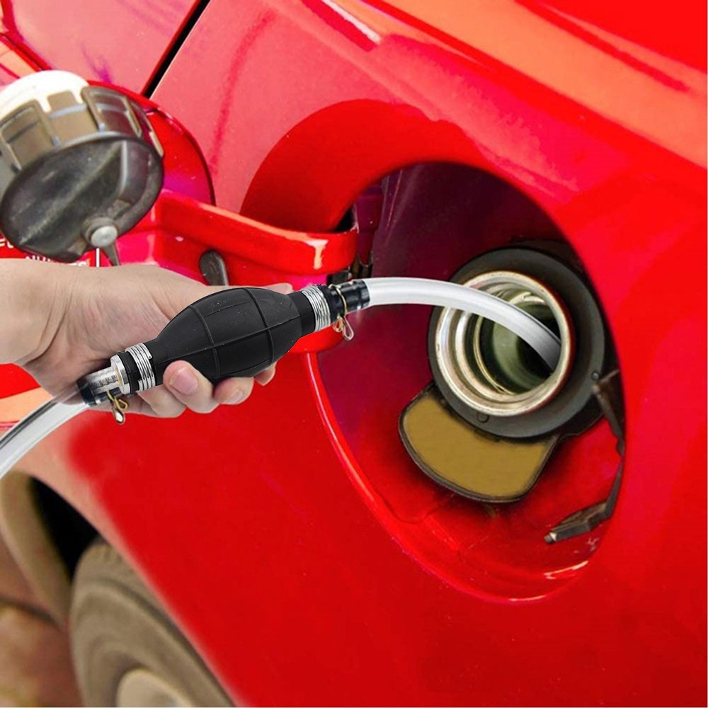 Portable Manual Fuel Transfer Pump with Metal Spring Clamps Efficient Flow