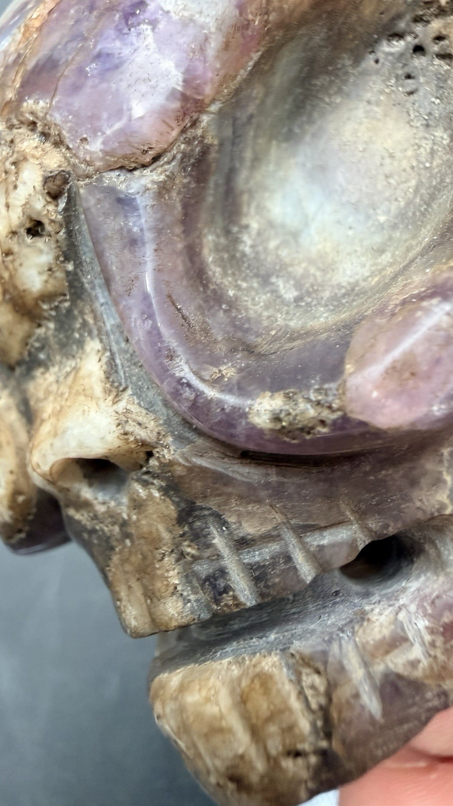 Crystal skull Amethyst Ancient Aliencarving Guerrero Mexico Ojuelos