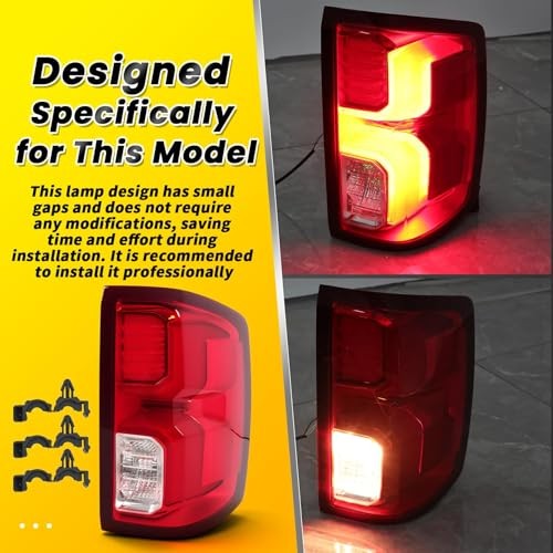 Tail Light Assembly Compatible with 2016-2018 Silverado 1500 Rear Brake Right