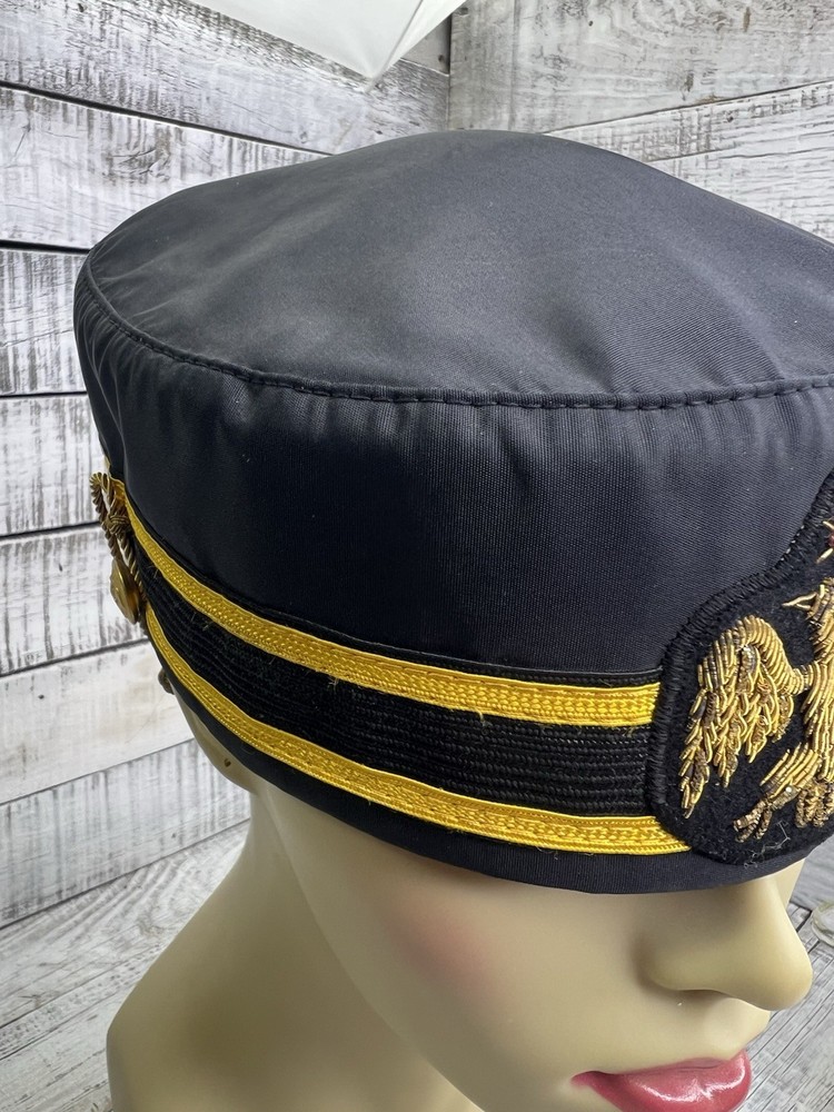 Vintage Freemason Masonic Hat 32nd Degree Scottish Rite Double Eagle Cap AS-IS