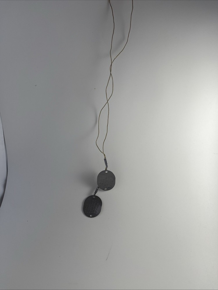 WWII United States Navy Reserve DOG TAGS  1945 Set of 2 on braided wire