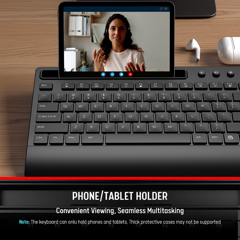 Trueque Wireless Keyboard and Mouse Combo - Full-Size Quiet Keyboard with Pal...