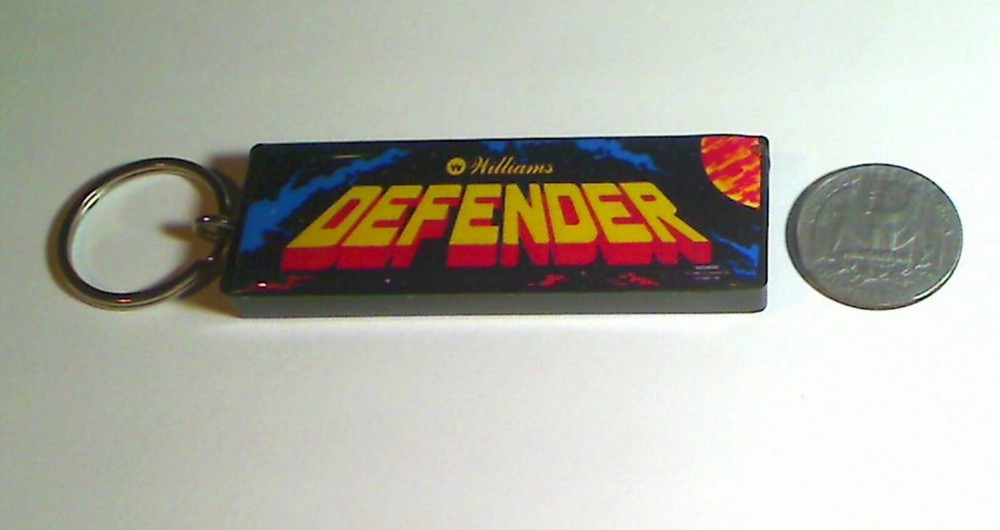 Defender Arcade Marquee Coin Door accessory Keychain