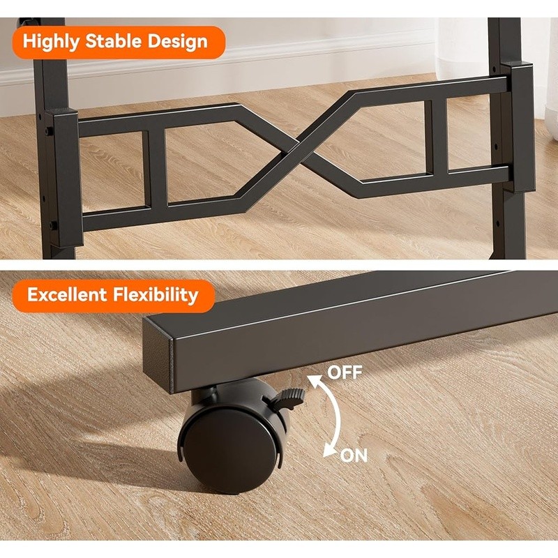 Portable Adjustable Rolling Standing Desk Treadmill W/ Tiltable Desktop New