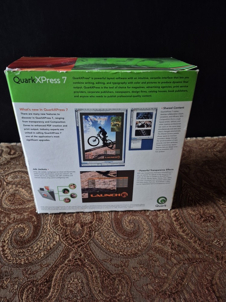 QuarkXPress 7 for Windows - Complete With Manuals, Paperwork, Discs - Used