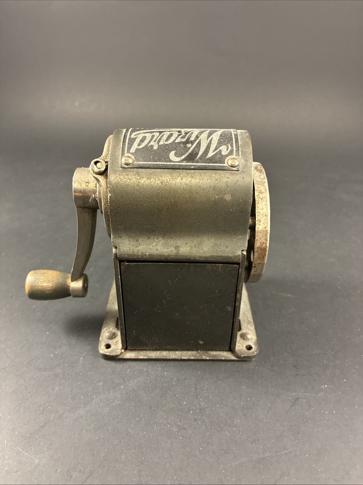 Antique 1920s "WIZARD" Automatic Pencil Sharpener Heavy Metal