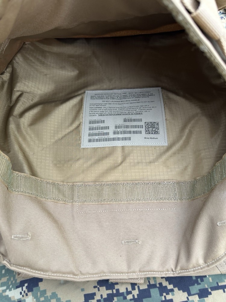 USMC MTV Modular Tactical Vest w/ Soft Inserts Medium Coyote Complete Set