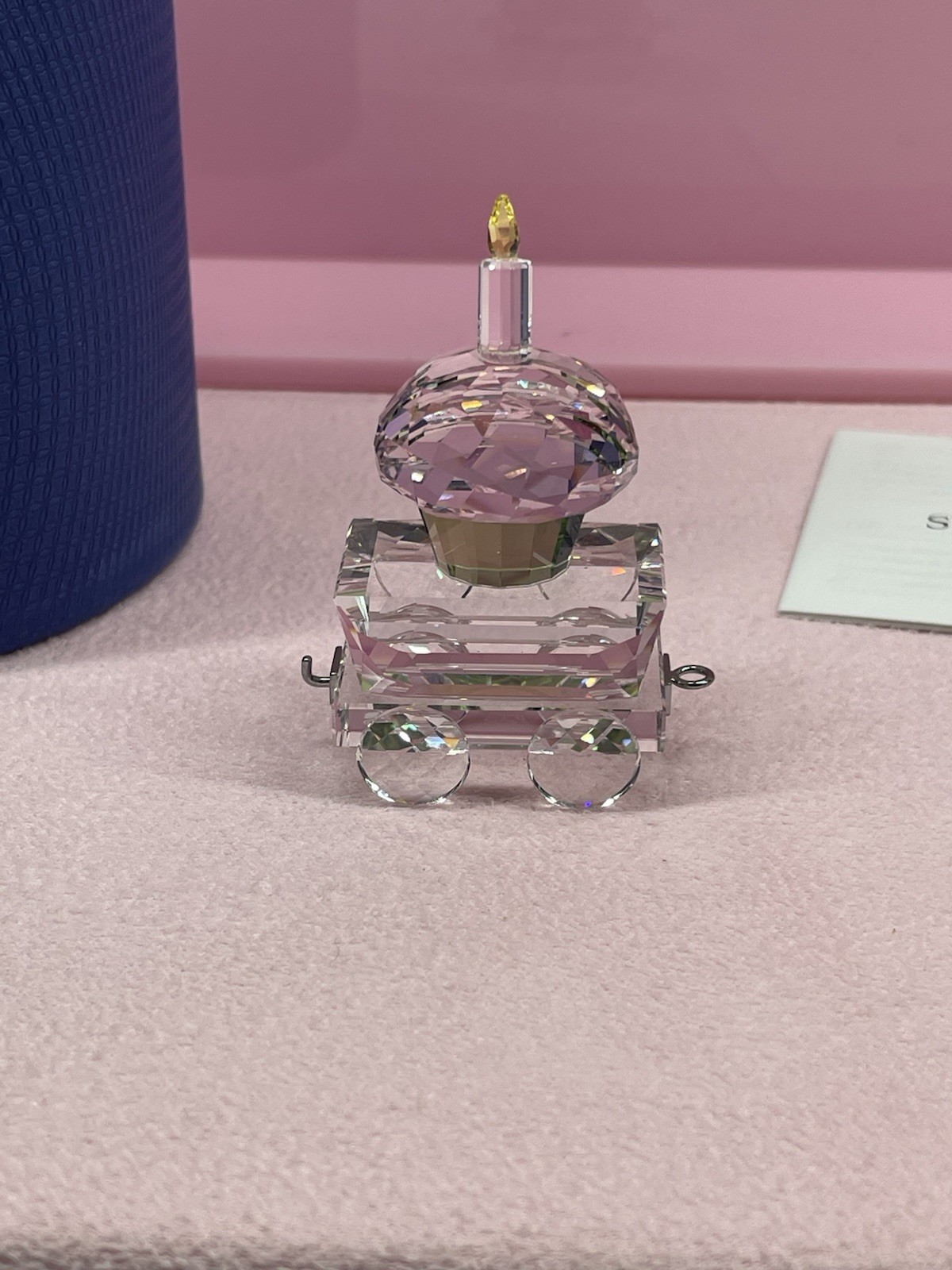 MIB Swarovski Crystal Figurine Cupcake Wagon Birthday First Steps Train 5377674