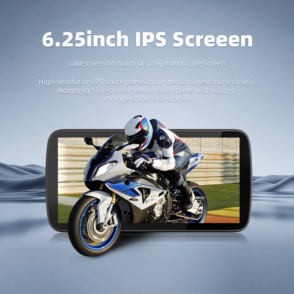 6.25"Portable Linux Motorcycle Navigation Wireless Carplay BT IP67 GPS 800nits