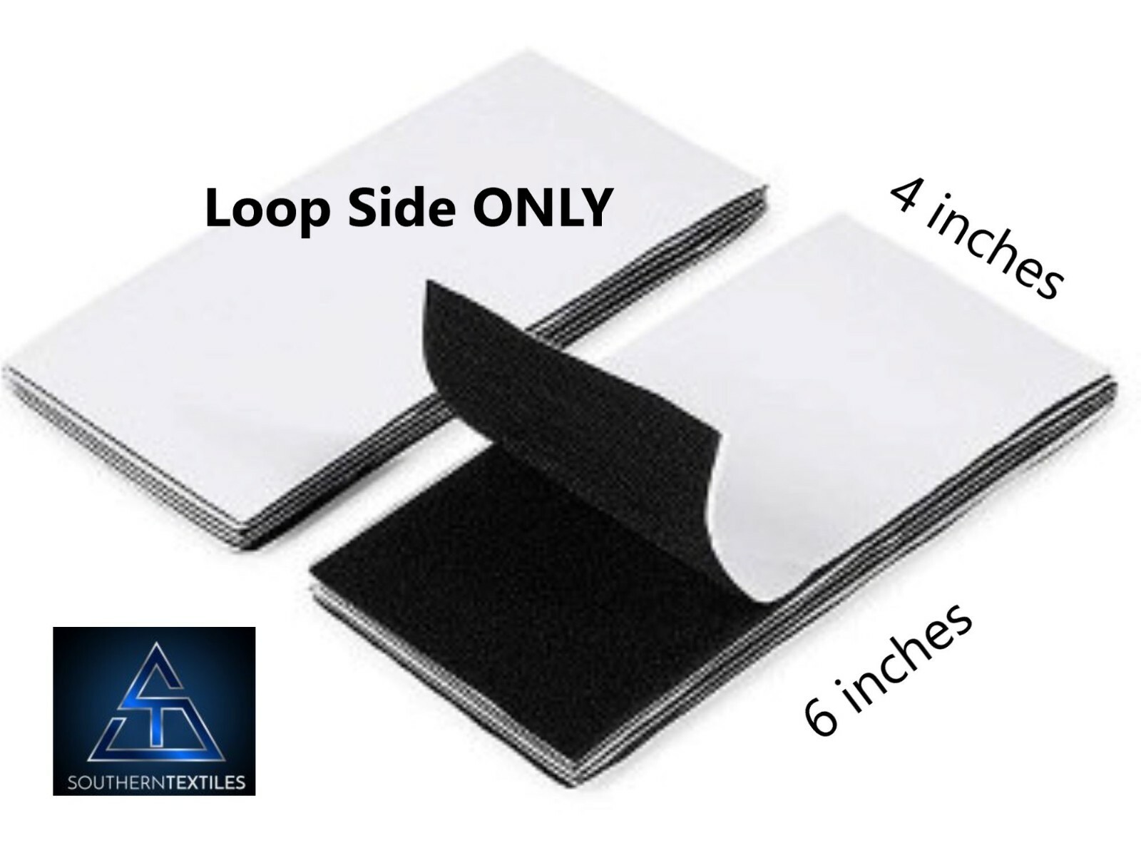 4 x 6-inch Loop Side Only Sew on Double-Sided Self Adhesive Mounting Sticky Pks