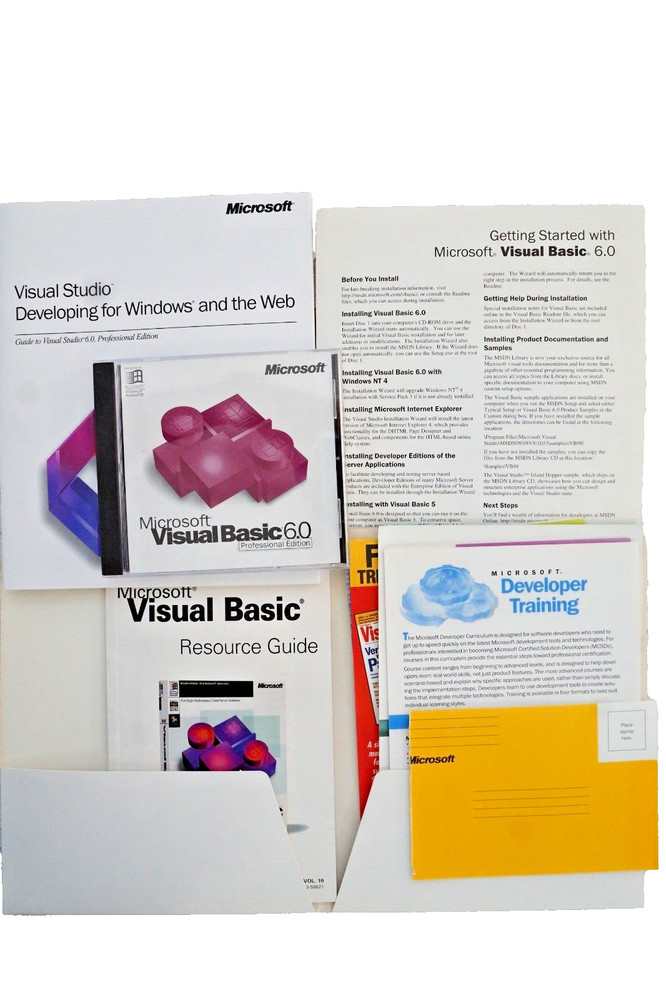 Microsoft Visual Basic 6.0 Professional 6 PRO FULLVER Works n Windows 95 ~ 11 #2