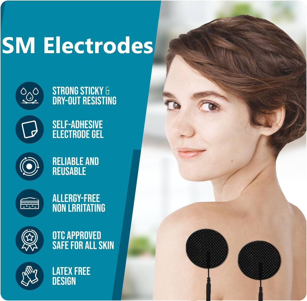SM Electrodes TENS Unit Electrode Pads Multiple Sizes Electrode for Tens Unit...