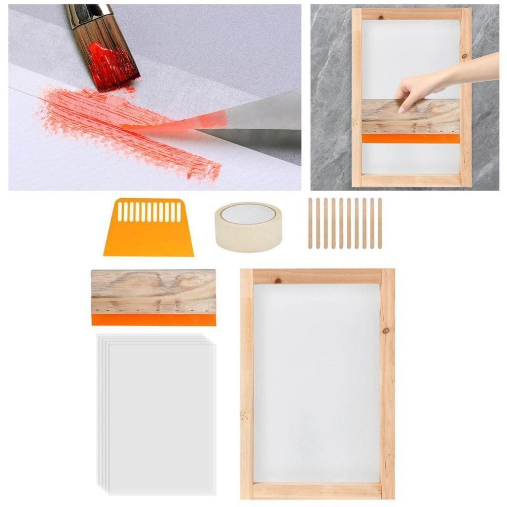 24x Silk Screen Frame, Screen Printing Set,Durable Safe Silk Screen Frame Mesh