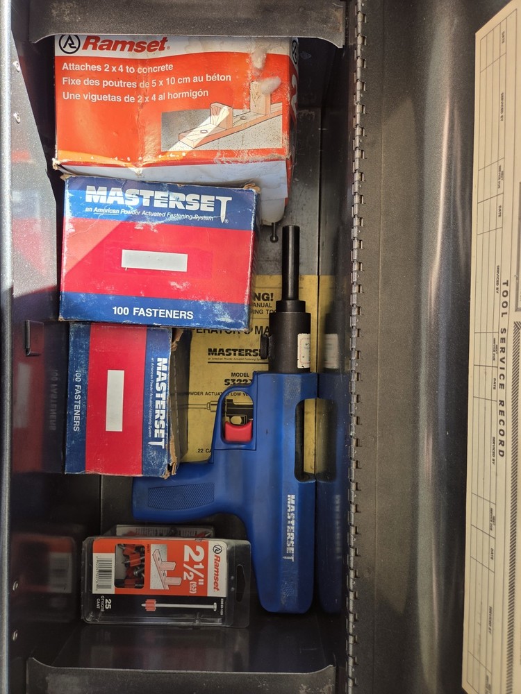 Masterset Low Velocity Powder Actuated Tool Kit w/ Case & Fasteners