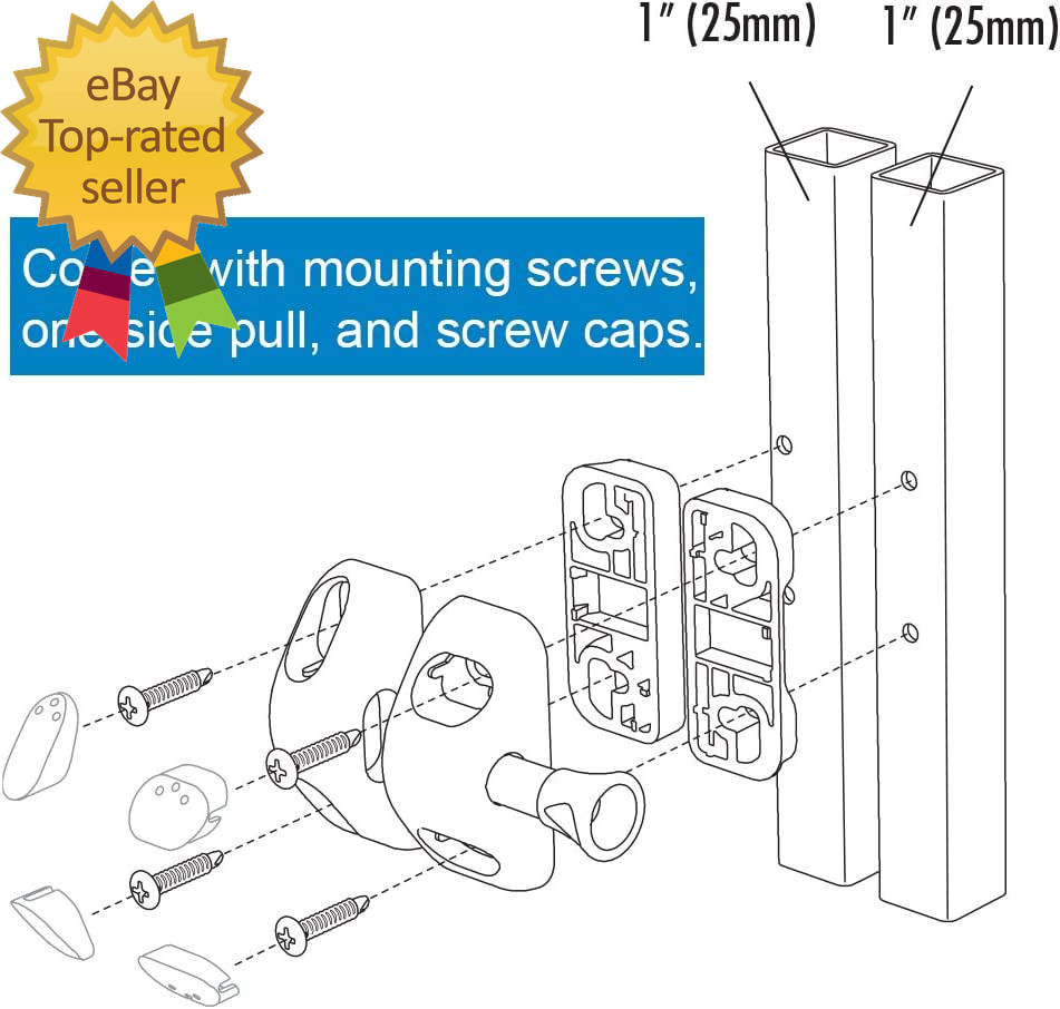 N346-203 Magnalatch Side Pull 2-3/4" Adjustable Stainless Steel Components