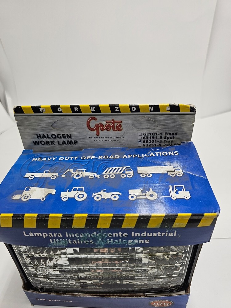 Grote 63201-5 Large Rectangular Halogen Work Lamp, Trapezoid