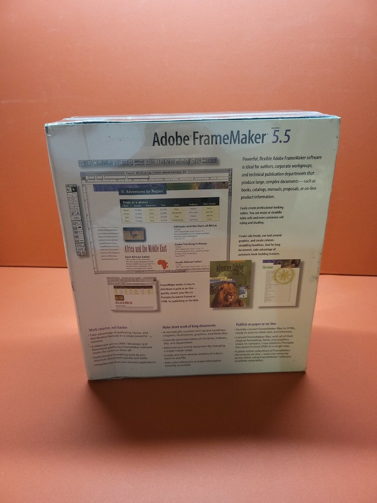 Rare Adobe FrameMaker 5.5 for Mac ~ Sealed ~ Not for Export w Bonus Sampler CD