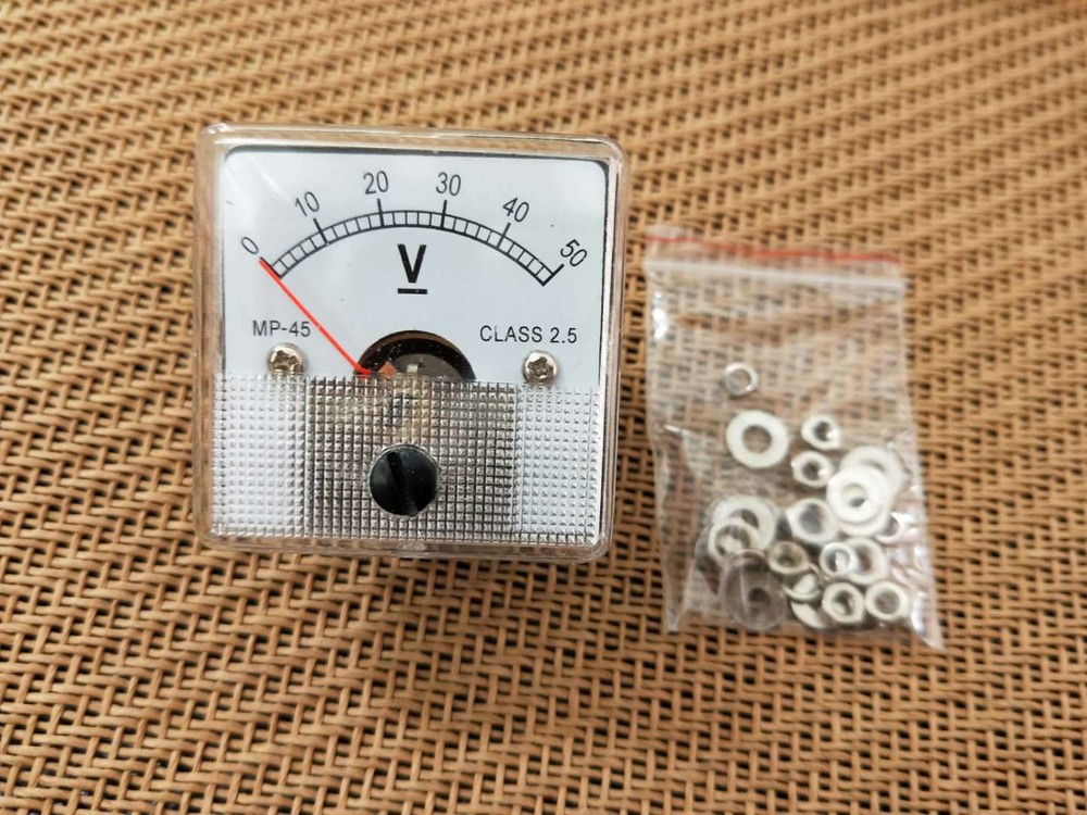 Current Analogue   0-50v Class-2.5 45mm x 45mm Ammeter Panel Amplifier Meter