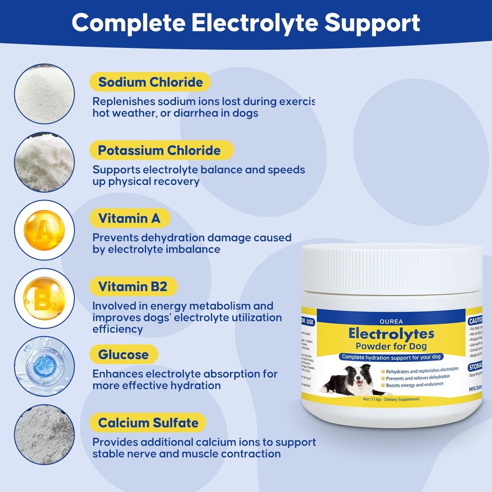 Electrolytes Powder for Dogs, Fast Hydration Support Prevents Dehydration,...