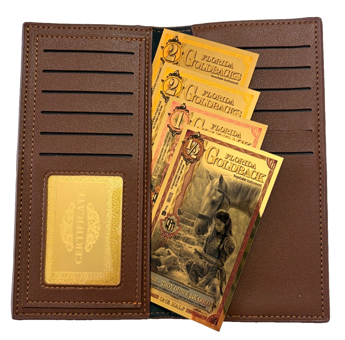WALLET....For Goldbacks & Barter Coins - Holds  1,5,10,25,50 Goldback Gold Notes