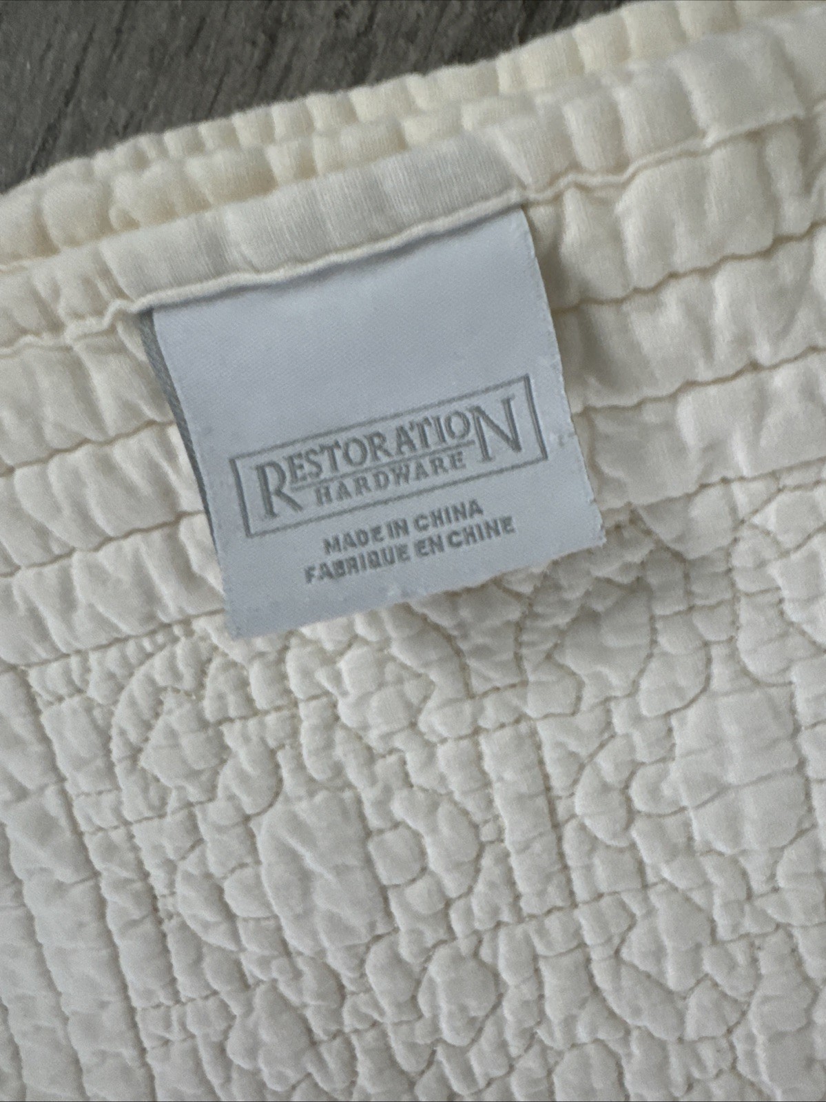 Restoration Hardware Cotton Coverlet Ivory Queen Size