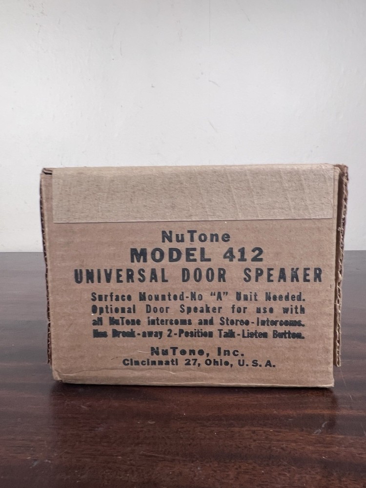 NOS NuTone Model 412 Universal Door Speaker Surface Mounted No "A" Unit Needed