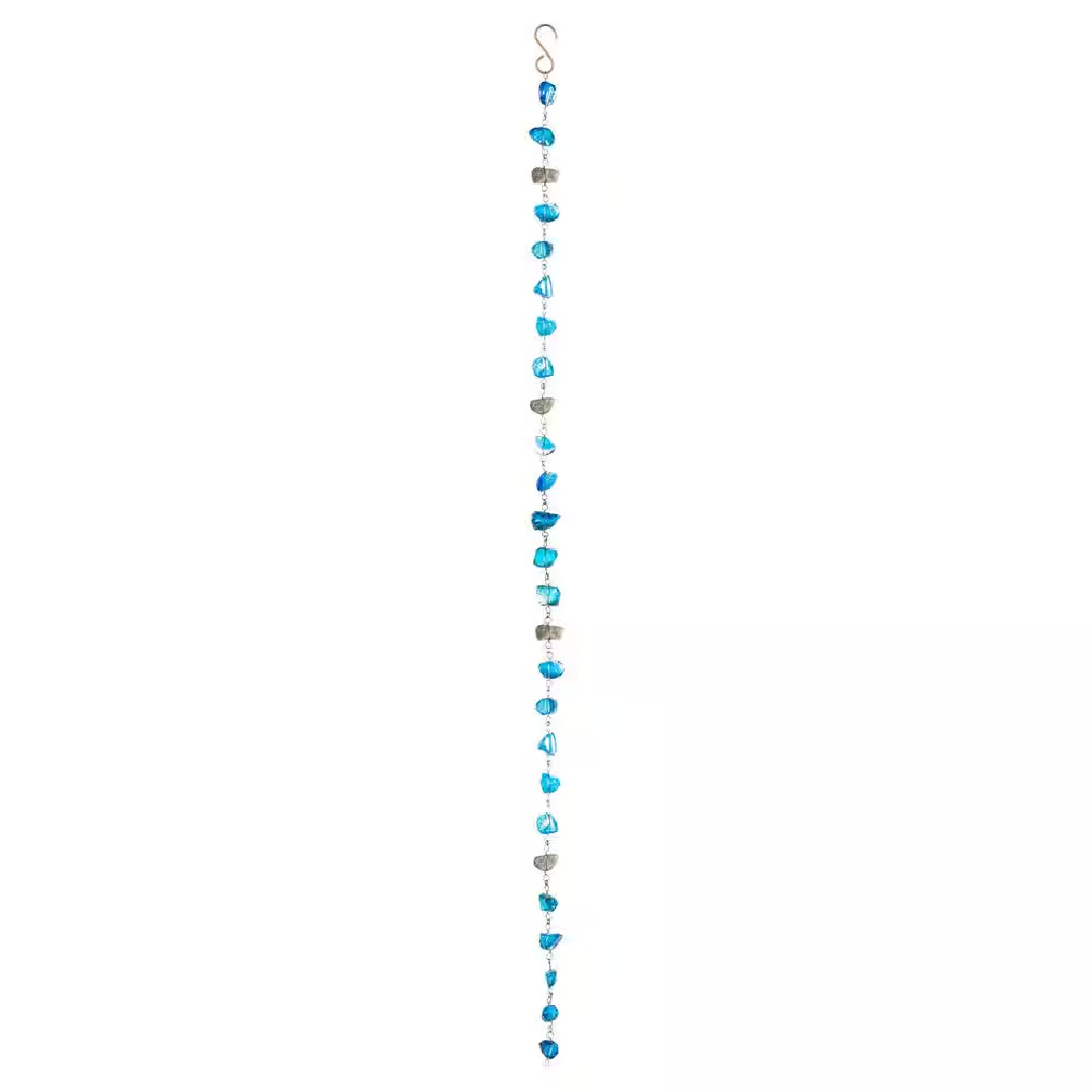71 In. Blue Glass Rain Chain