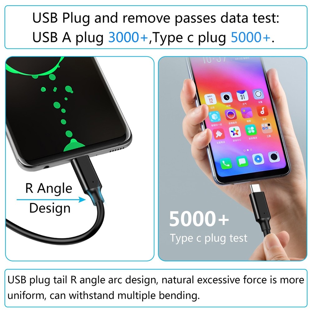 10Gbps USB C Cable 1.5FT, USB C to USB A 3.1/USB 3.2 Gen 2 10Gbps Data Sync C...